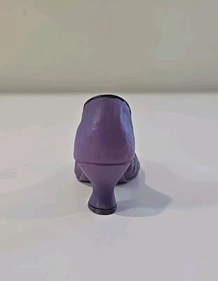 Vintage Miniature High Heeled Shoe Pump Nostalgia Resin Purple Pink & Maroon - Thumbnail 4