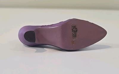 Vintage Miniature High Heeled Shoe Pump Nostalgia Resin Purple Pink & Maroon - Thumbnail 9