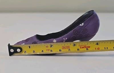 Vintage Miniature High Heeled Shoe Pump Nostalgia Resin Purple Pink & Maroon - Thumbnail 2