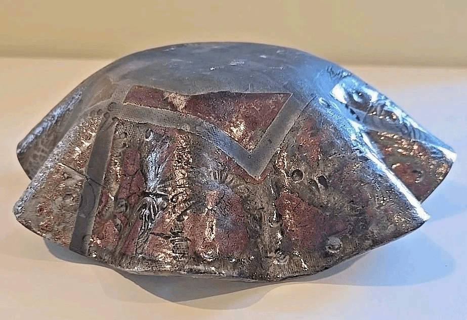 Exquisite Handmade 2013 Kras Matte Raku Art Pottery Lobe Scalloped Bowl - Thumbnail 9
