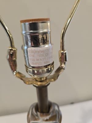 VTG Rare STIFFEL Rose Bud Gold Brass Table Lamp Model WORKS - Thumbnail 5