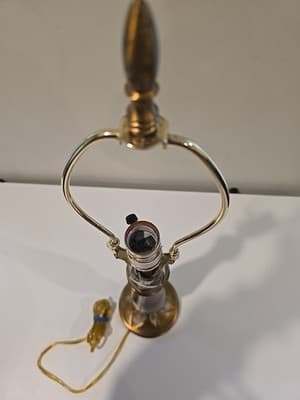 VTG Rare STIFFEL Rose Bud Gold Brass Table Lamp Model WORKS - Thumbnail 6
