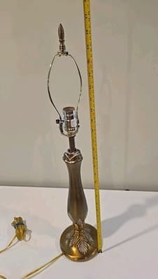 VTG Rare STIFFEL Rose Bud Gold Brass Table Lamp Model WORKS - Thumbnail 9