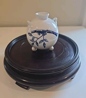 Royal Worcester Japonisme Miniature Orb Three Ball Footed Vase 1875