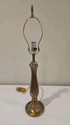 VTG Rare STIFFEL Rose Bud Gold Brass Table Lamp Model WORKS