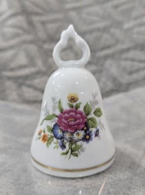 K&A Krautheim Floral Porcelain Bell 3.125" Made in West Germany