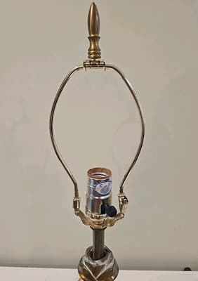 VTG Rare STIFFEL Rose Bud Gold Brass Table Lamp Model WORKS - Thumbnail 2