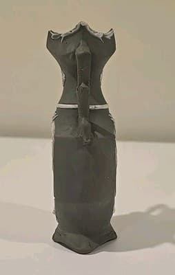 Green Pottery Vase Cameo Victorian Figurine 2 Handle Art Deco 1784 Fashion Lady - Thumbnail 4