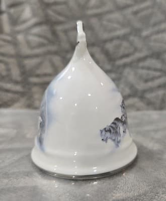 Vintage Sunrise Fine Bone China Yukon Sled team and Polar Bear Mom Baby Bell - Thumbnail 2