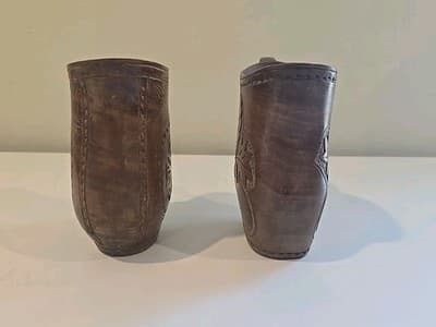 Vintage Yugoslavian Wooden Ceremonial Shepherd Cup Pitcher Hand Carved Folk Art - Thumbnail 3
