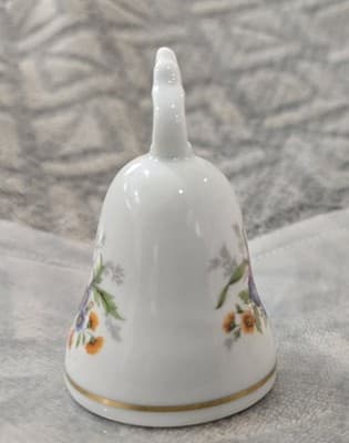 K&A Krautheim Floral Porcelain Bell 3.125" Made in West Germany - Thumbnail 4