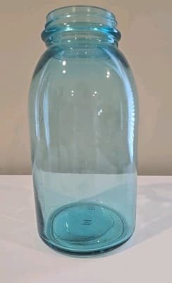 VTG Aqua Blue Ball "Perfect Mason" Jar 9" Tall with Zinc Lid - Thumbnail 7