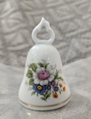 K&A Krautheim Floral Porcelain Bell 3.125" Made in West Germany - Thumbnail 3