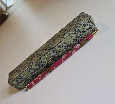 Vintage Chinese Cloisonne Ballpoint Pen in Box Pink Floral Flowers - Thumbnail 4