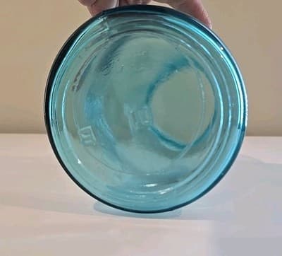 VTG Aqua Blue Ball "Perfect Mason" Jar 9" Tall with Zinc Lid - Thumbnail 10