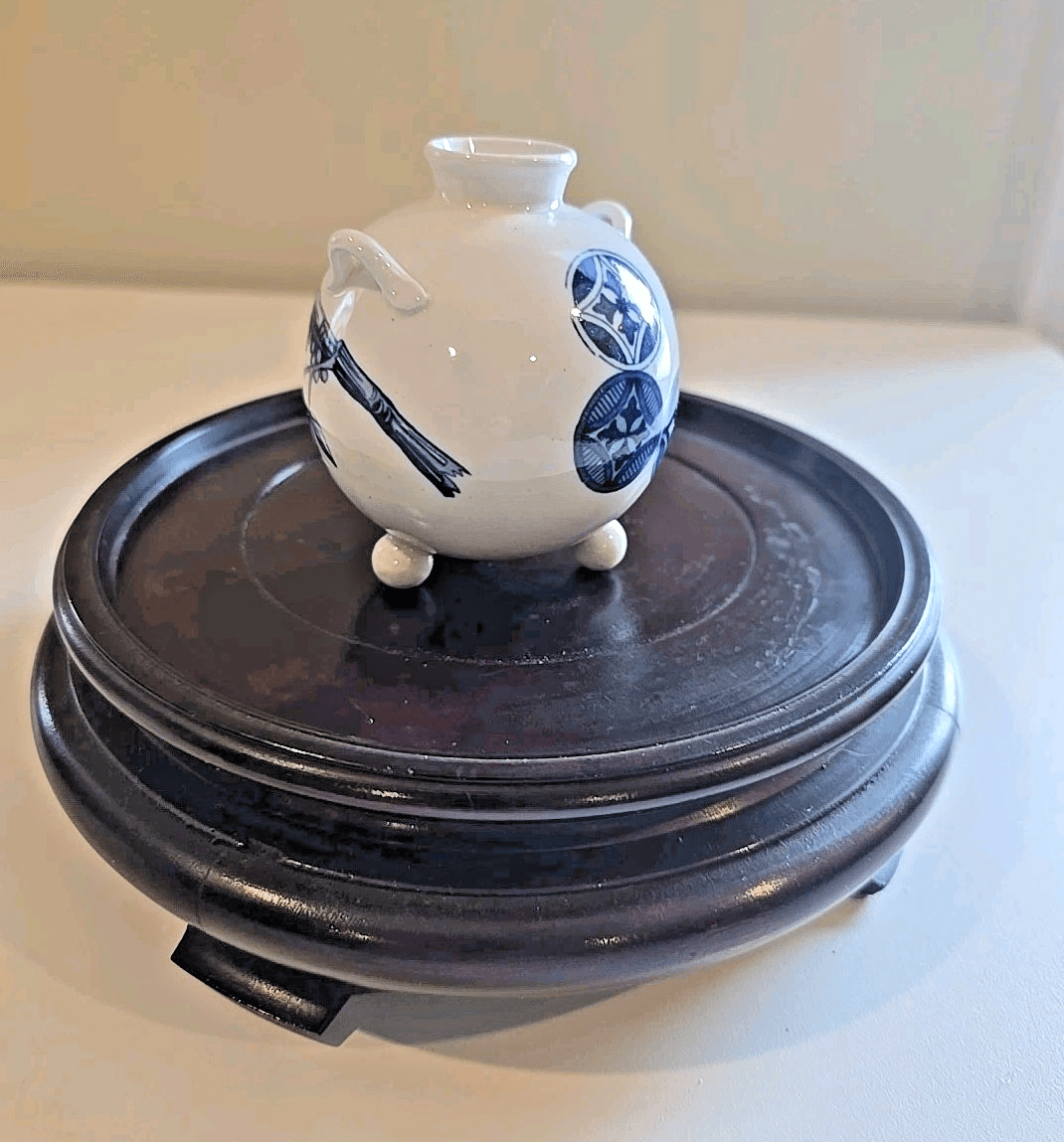 Royal Worcester Japonisme Miniature Orb Three Ball Footed Vase 1875 - Thumbnail 4