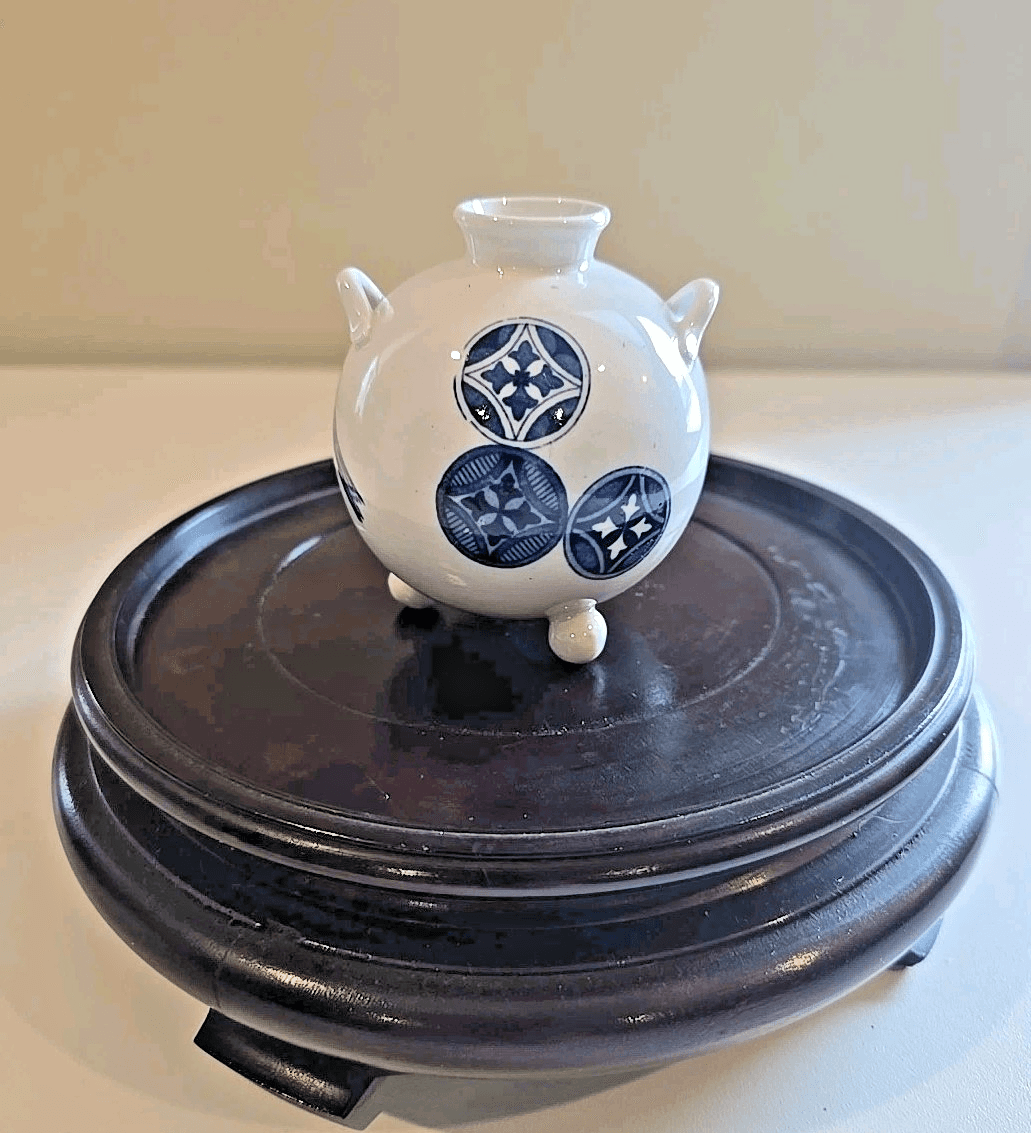 Royal Worcester Japonisme Miniature Orb Three Ball Footed Vase 1875