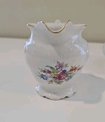 Vintage Walbrzych Creamer and Sugar Set- Meisen Flower - Thumbnail 5