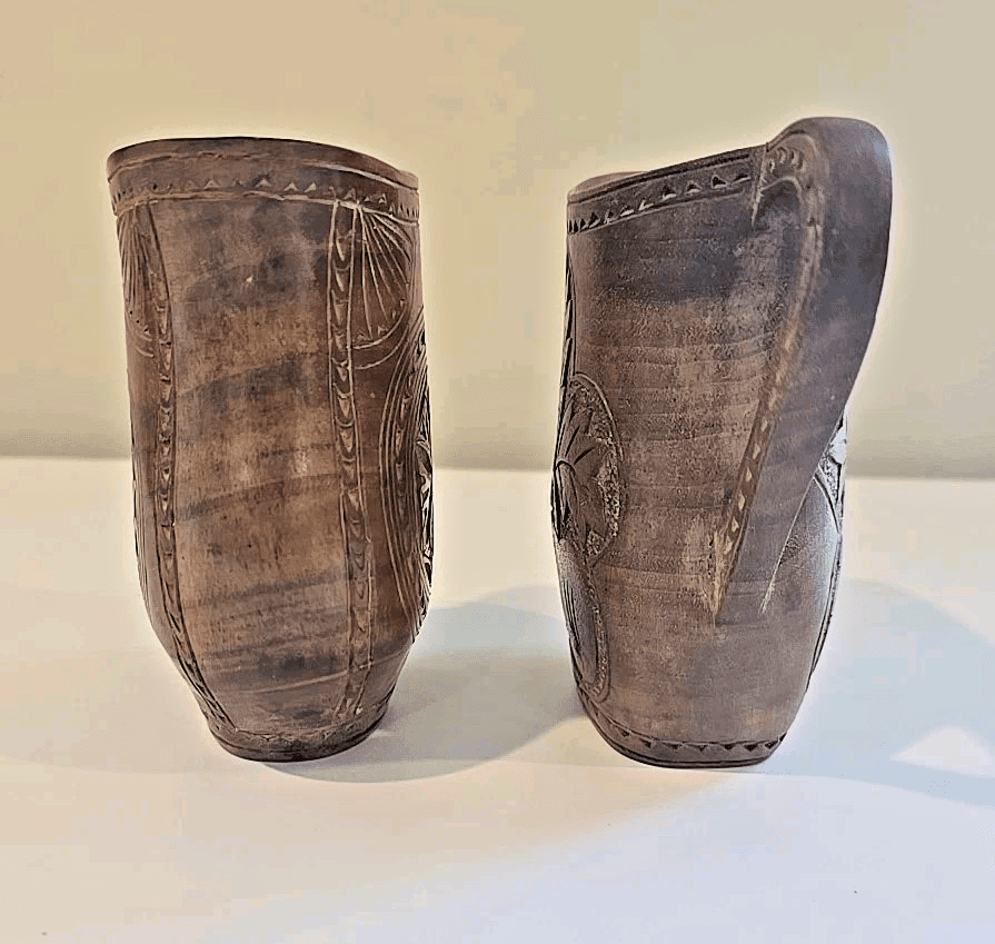 Vintage Yugoslavian Wooden Ceremonial Shepherd Cup Pitcher Hand Carved Folk Art - Thumbnail 5