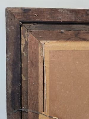 Antique Eastlake Style Solid Oak and Giltwood Double Frame Mirror c 1890s - Thumbnail 8