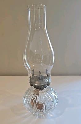 Lamp Light Farms Model 330 5 Designed Clear Glass Oil Lamp