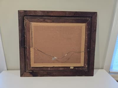 Antique Eastlake Style Solid Oak and Giltwood Double Frame Mirror c 1890s - Thumbnail 7
