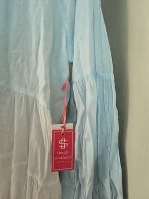 NWT - Simply Southern Blue White Coral Ombre Summer Spring Dress Sz M - Thumbnail 3