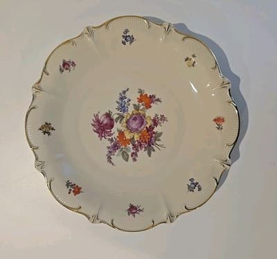 Schumann Germany Round Floral Serving Bowl Gold Trim - Thumbnail 4