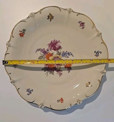 Schumann Germany Round Floral Serving Bowl Gold Trim - Thumbnail 5