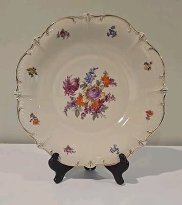 Schumann Germany Round Floral Serving Bowl Gold Trim