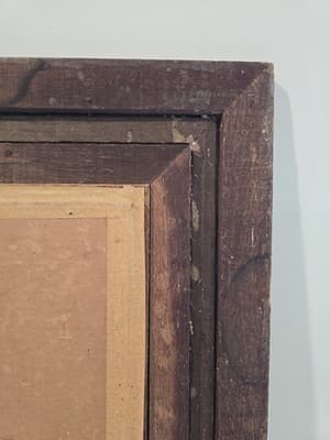 Antique Eastlake Style Solid Oak and Giltwood Double Frame Mirror c 1890s - Thumbnail 9