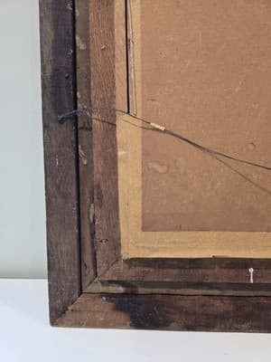 Antique Eastlake Style Solid Oak and Giltwood Double Frame Mirror c 1890s - Thumbnail 11