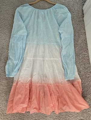 NWT - Simply Southern Blue White Coral Ombre Summer Spring Dress Sz M - Thumbnail 2