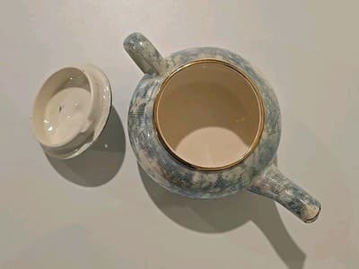 Vintage Royal Winton Grimwades Teapot Blue Brocade Chintz England - Thumbnail 6