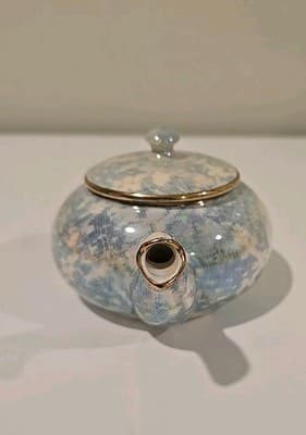 Vintage Royal Winton Grimwades Teapot Blue Brocade Chintz England - Thumbnail 4
