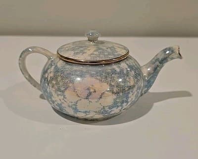 Vintage Royal Winton Grimwades Teapot Blue Brocade Chintz England - Thumbnail 3