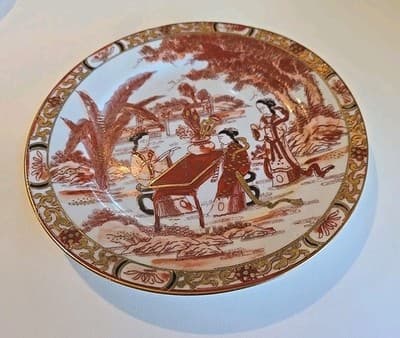 Antique Japanese Kutani Eggshell Porcelain Saucer and Plate 2pc - Thumbnail 2