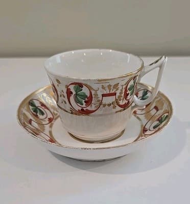Antique Derby England Teacup & Saucer