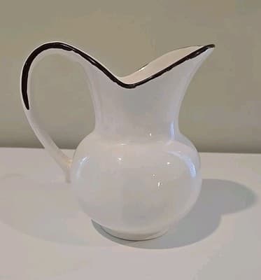Vintage Japan Pitcher Ceramic Summertime Flowers 7" - Thumbnail 5