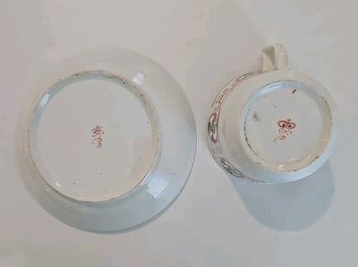 Antique Derby England Teacup & Saucer - Thumbnail 8