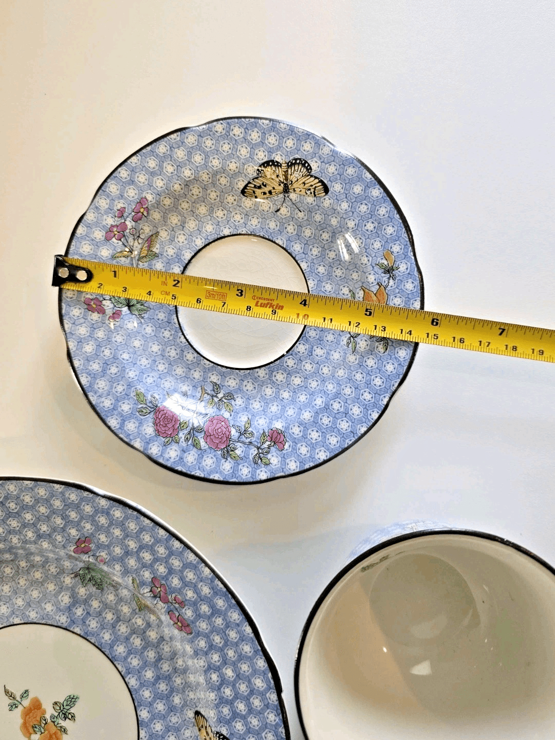 Mottahedeh England for Tiffany & Co Cornelia Blue Teacup Saucer and Plate 3pc - Thumbnail 6