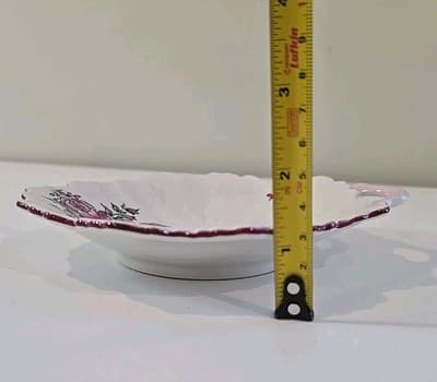 Vintage Luneville Leaf Shaped Dish Old Strasbourg Pattern 7 1/4" Made In France - Thumbnail 6