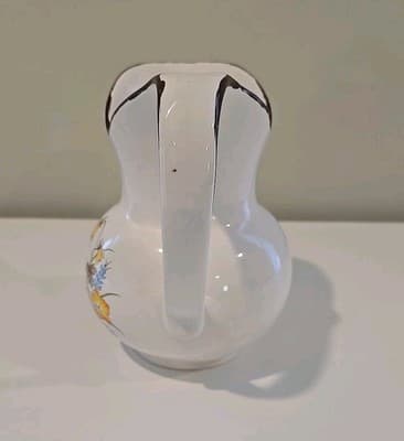 Vintage Japan Pitcher Ceramic Summertime Flowers 7" - Thumbnail 4