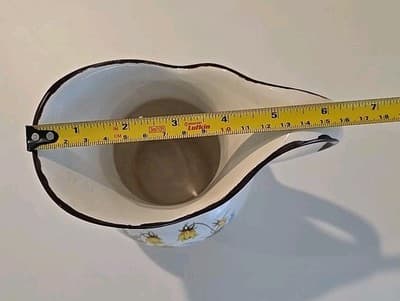 Vintage Japan Pitcher Ceramic Summertime Flowers 7" - Thumbnail 3