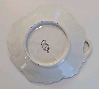 Vintage Luneville Leaf Shaped Dish Old Strasbourg Pattern 7 1/4" Made In France - Thumbnail 3