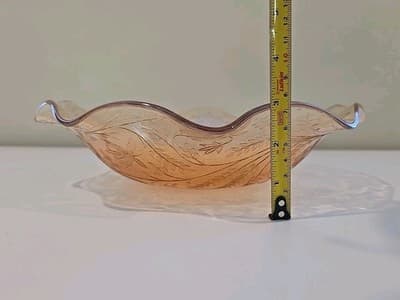Vintage Glass Floragold Louisa Ruffled Edge Serving Bowl 12" - Thumbnail 4