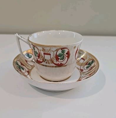 Antique Derby England Teacup & Saucer - Thumbnail 3