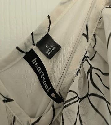 Heartsould High Low Ruffle Sleeveless White Black Leaf Dress Size Small - Thumbnail 4