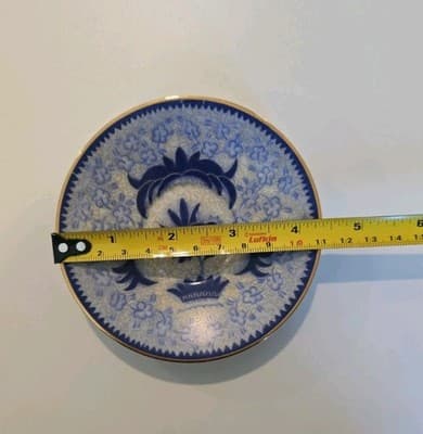 Vtg Arabia Of Finland Blue Rose Fruit Plate Hand Painted - Thumbnail 2