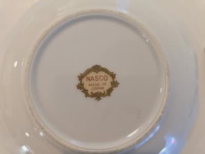 Vintage Pair Nasco African Violets Leaf Shaped Trinket Dish Made in Japan mABE - Thumbnail 4